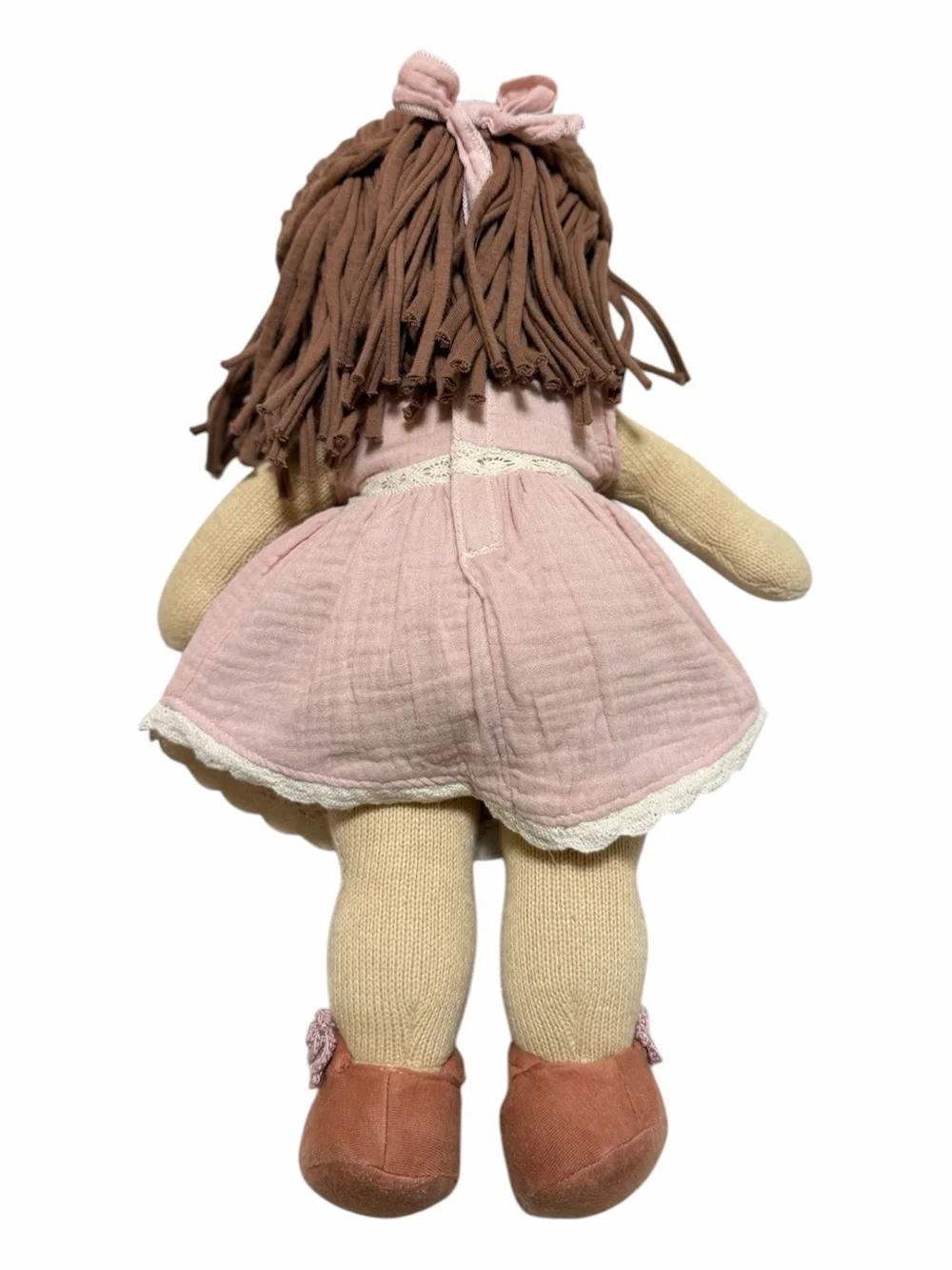 The Clementine Collective Clara Knitted Rag Doll 16” Blush Dress Poppie Toys